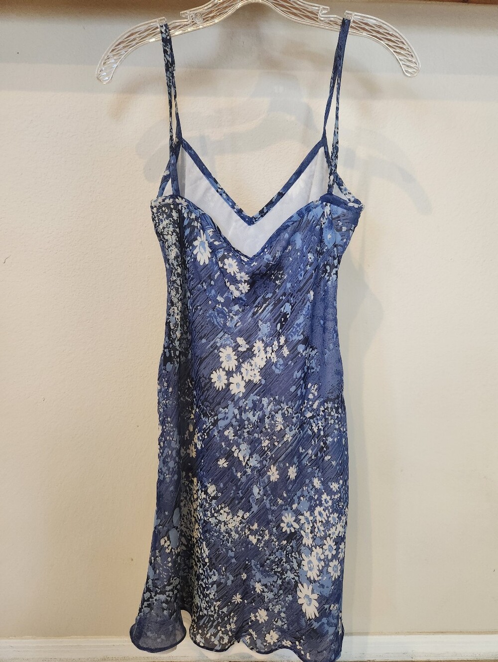 Vintage Y2k Blue Floral Slip Dress - Women’s Intimates - Picture 2 of 7
